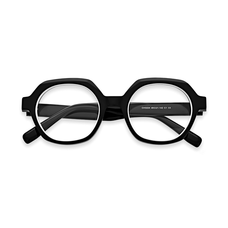 Brianna Black Geometric Eyeglasses | EYDOLOGY