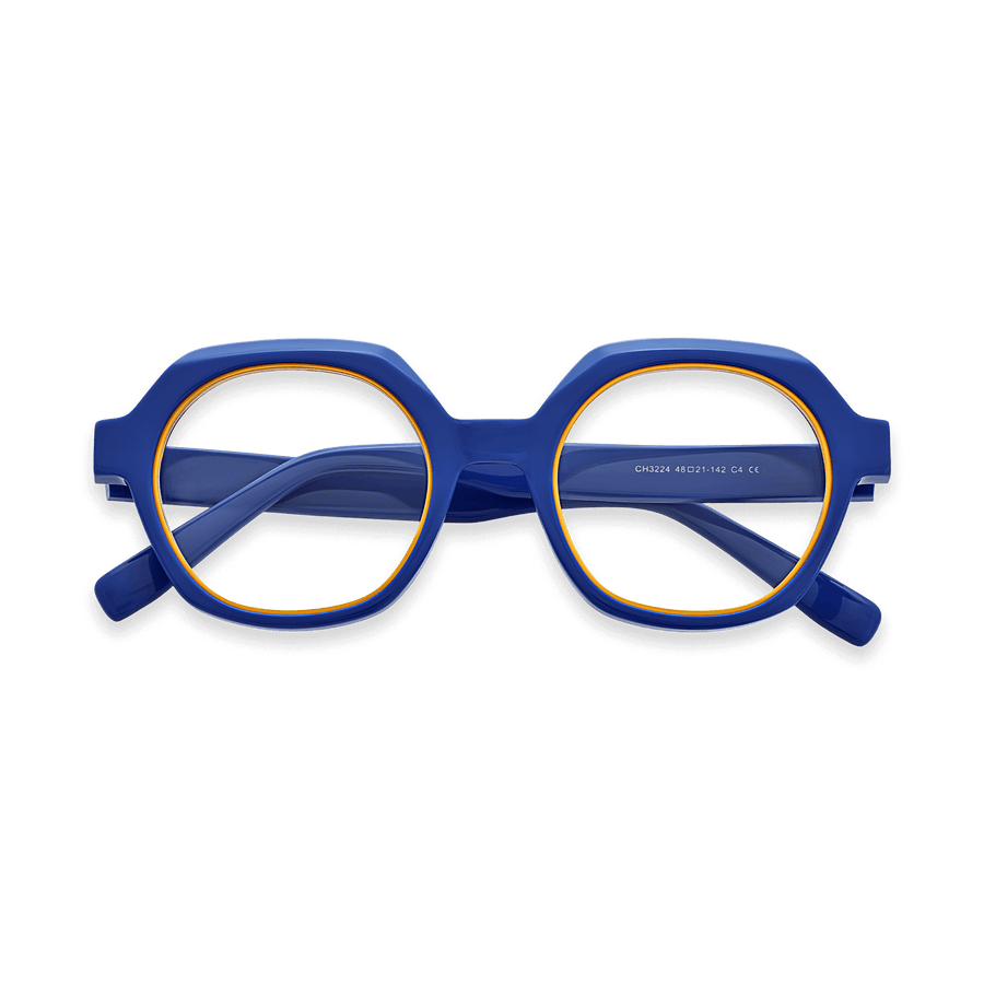 Brianna Blue Oval Eyeglasses | EYDOLOGY