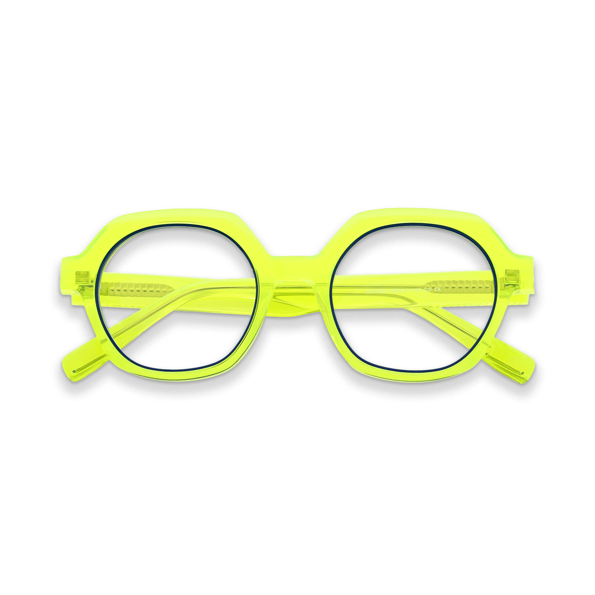 Brianna Neon Green Geometric Eyeglasses | EYDOLOGY