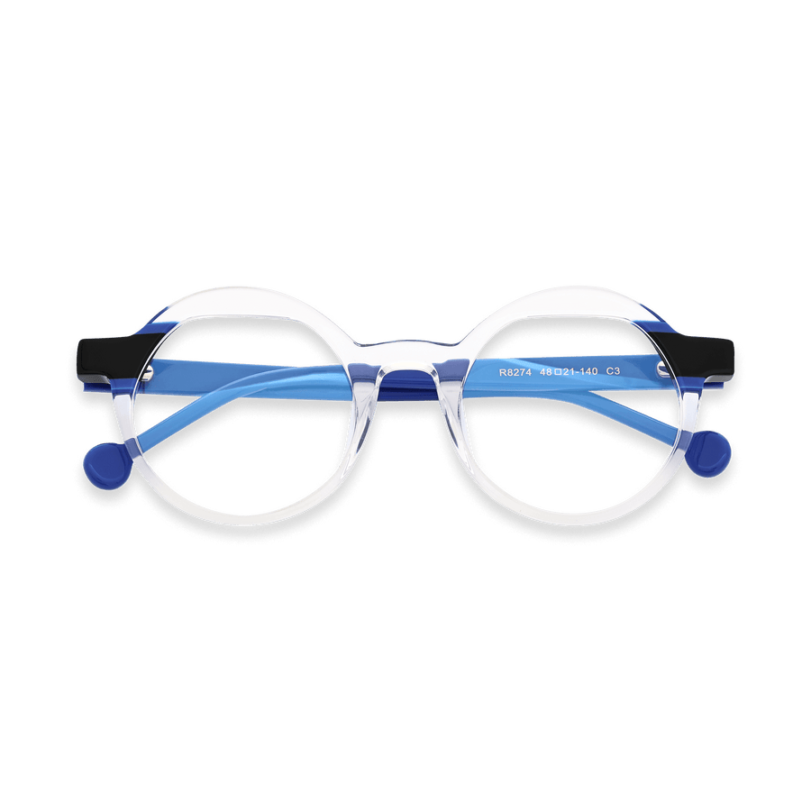 Brycen Blue Round Eyeglasses | EYDOLOGY