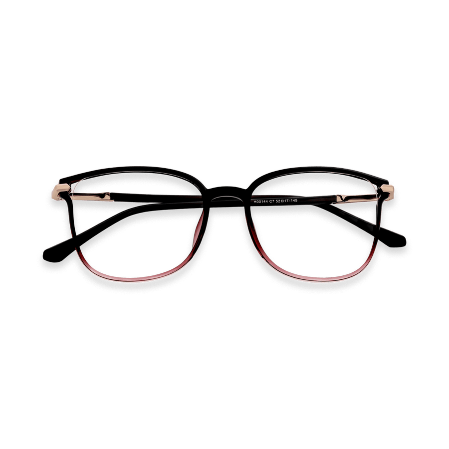 Cali Gradient Purple Red Rose Gold Square Eyeglasses | EYDOLOGY