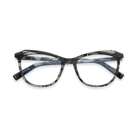 Callum Black Marble Cat Eye Eyeglasses | EYDOLOGY