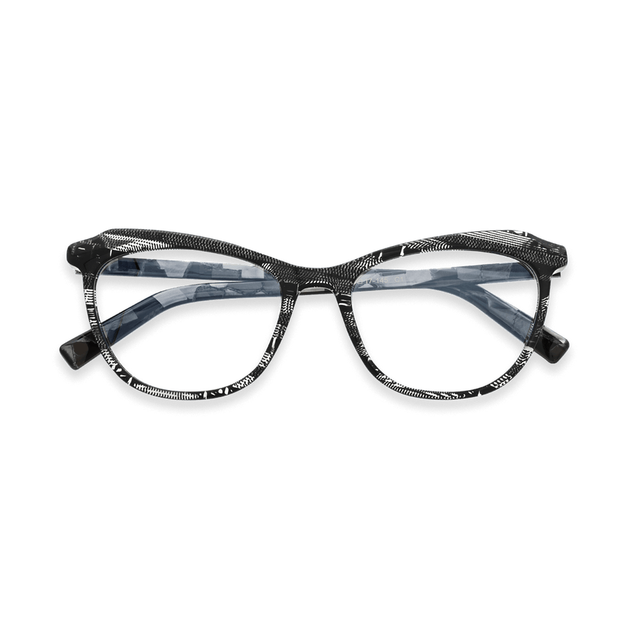 Callum Black Marble Cat Eye Eyeglasses | EYDOLOGY