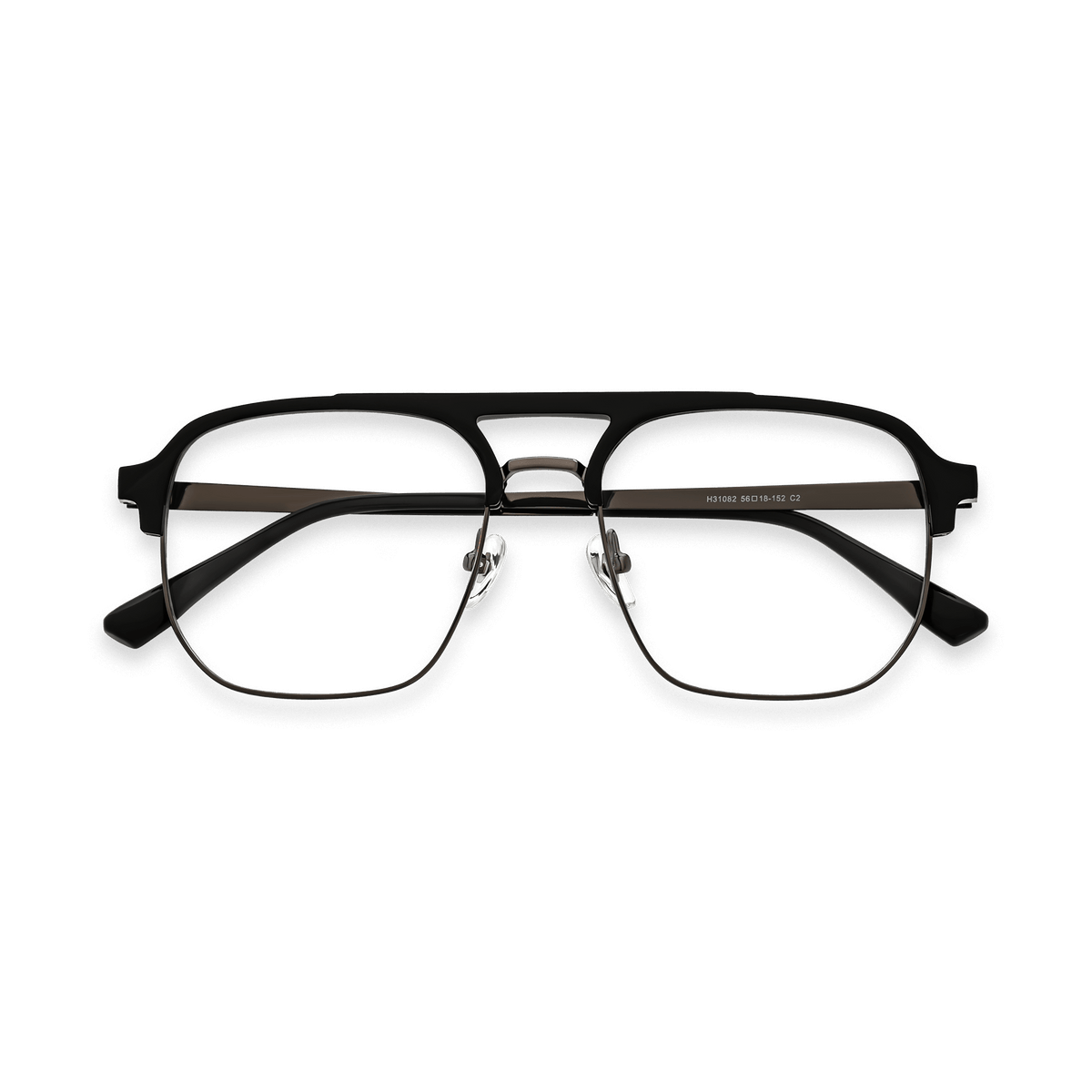 Chandler Black Gun Double Bridge Eyeglasses | EYDOLOGY