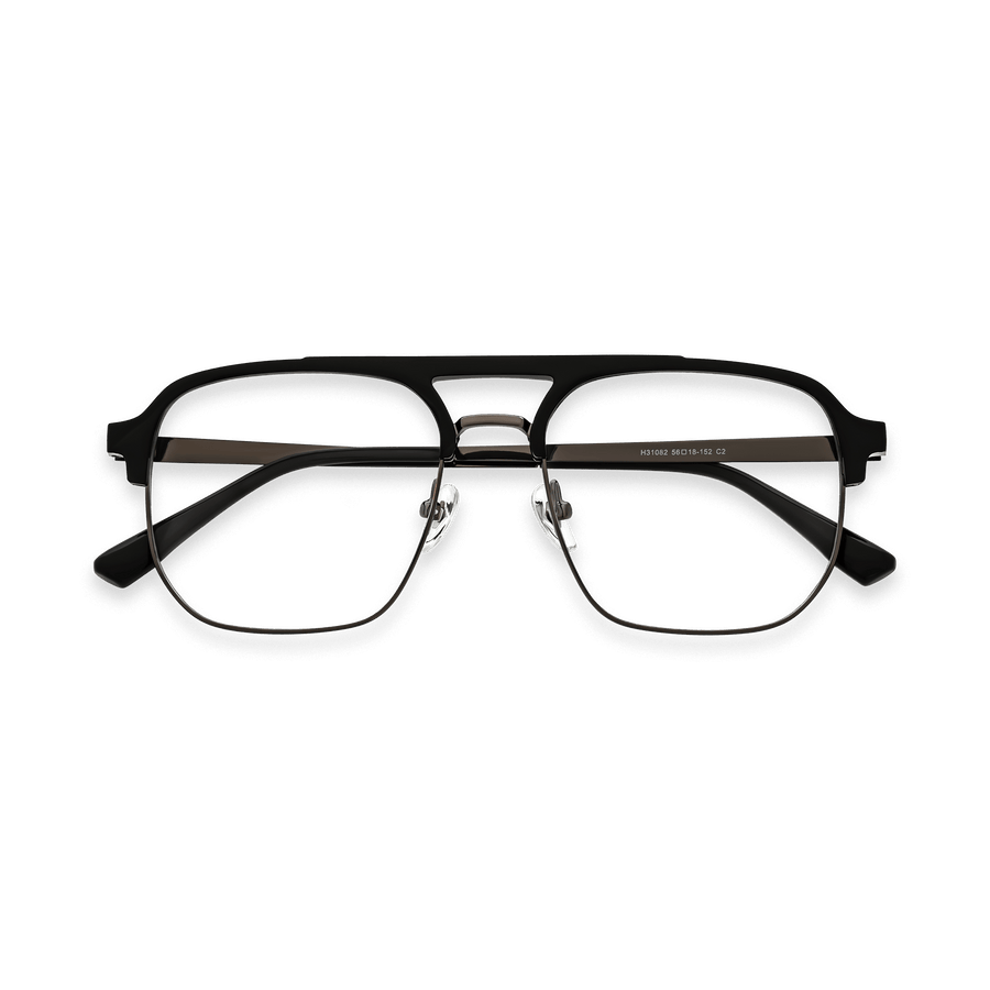 Chandler Black Gun Double Bridge Eyeglasses | EYDOLOGY