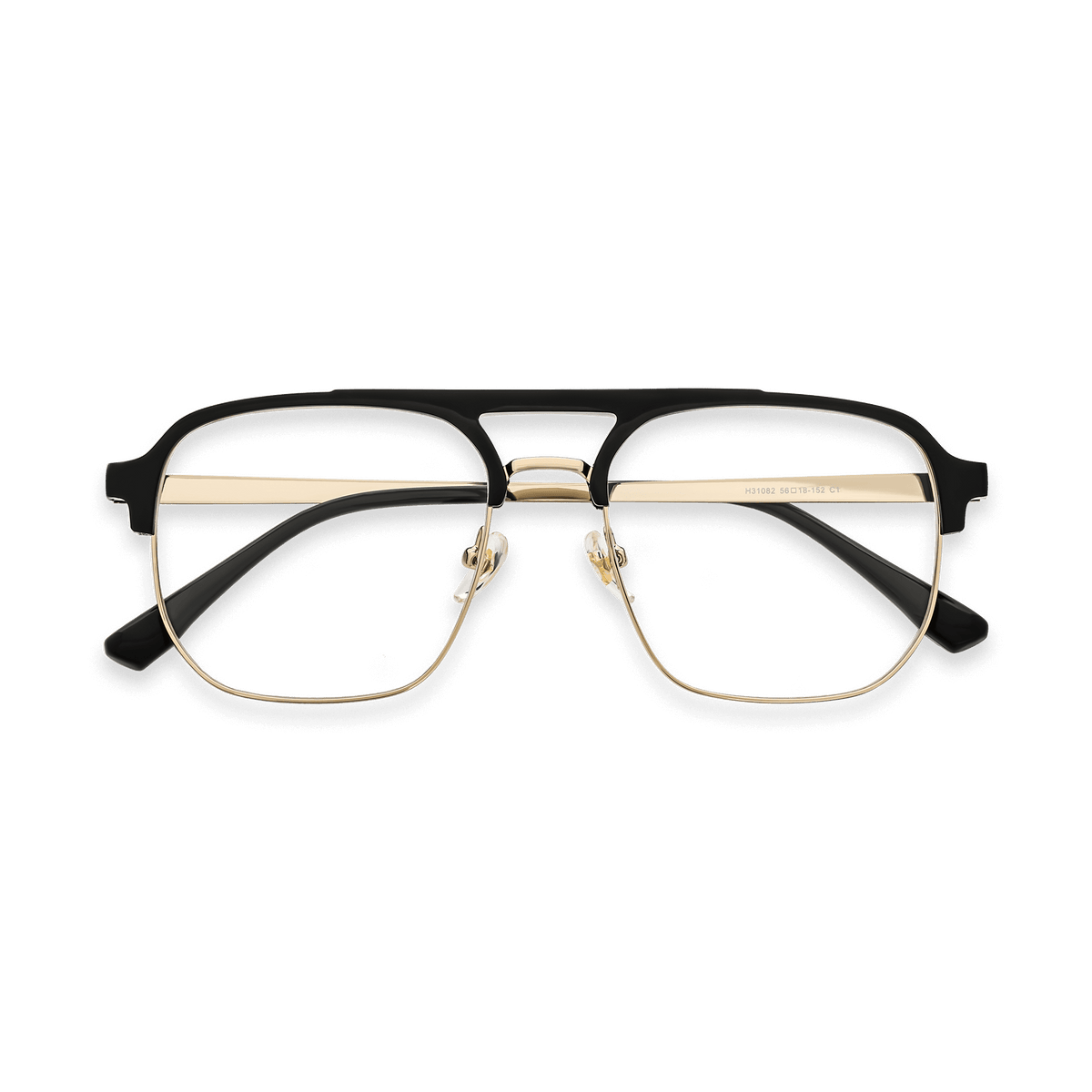 Chandler Black Light Gold Double Bridge Eyeglasses | EYDOLOGY