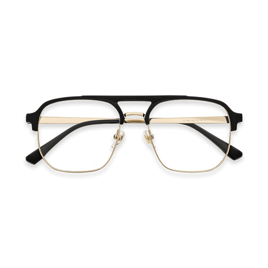 Chandler Black Light Gold Double Bridge Eyeglasses | EYDOLOGY