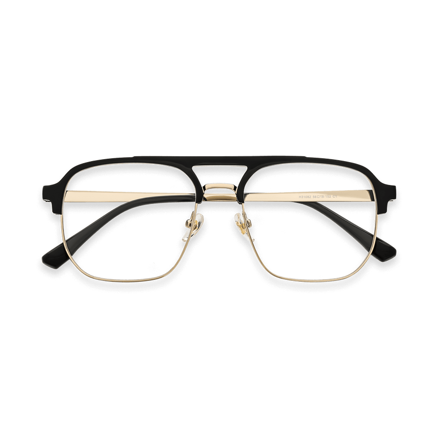 Chandler Black Light Gold Double Bridge Eyeglasses | EYDOLOGY