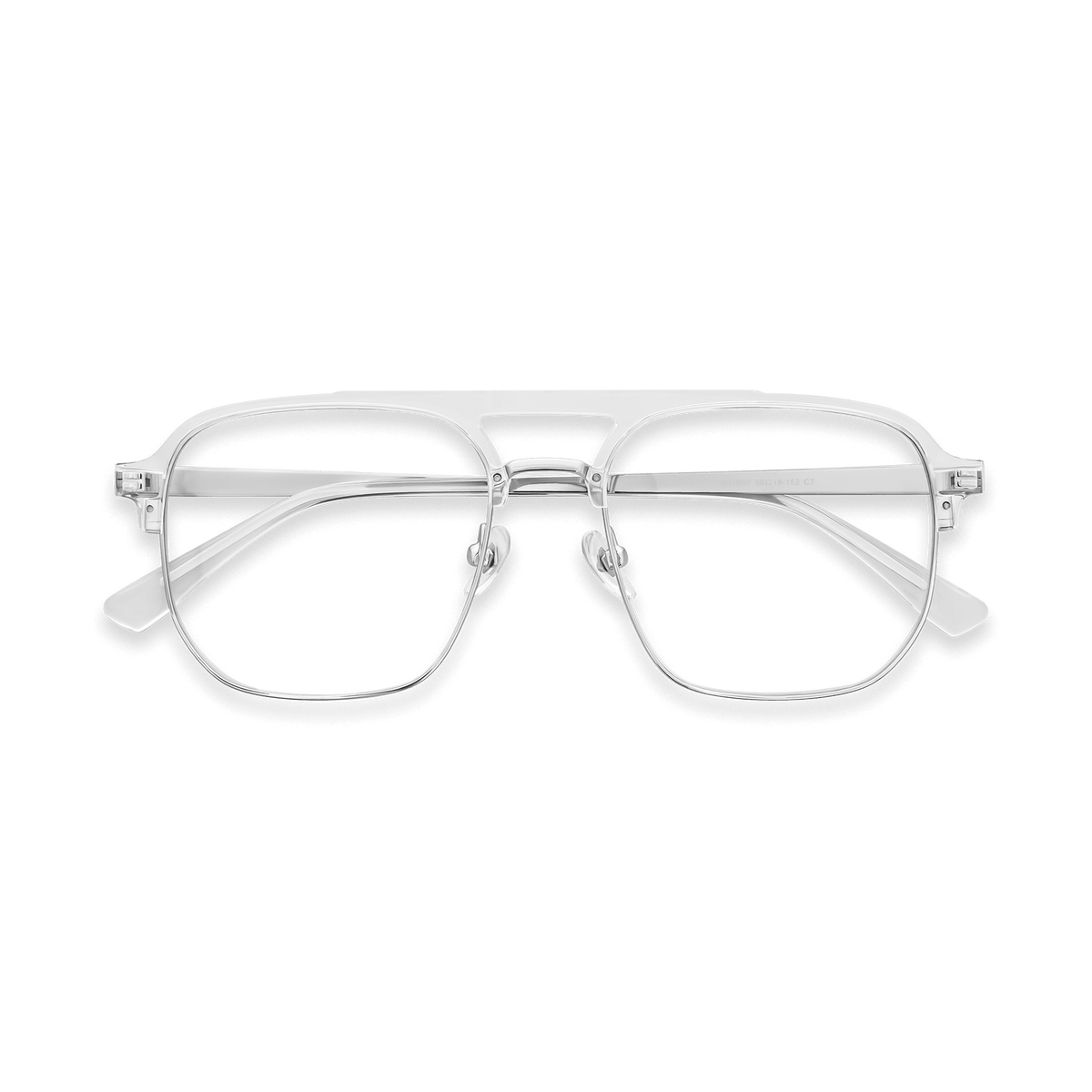 Chandler Clear Chrome Double Bridge Eyeglasses | EYDOLOGY