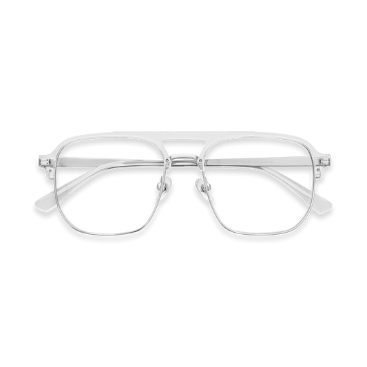 Chandler Clear Chrome Double Bridge Eyeglasses | EYDOLOGY