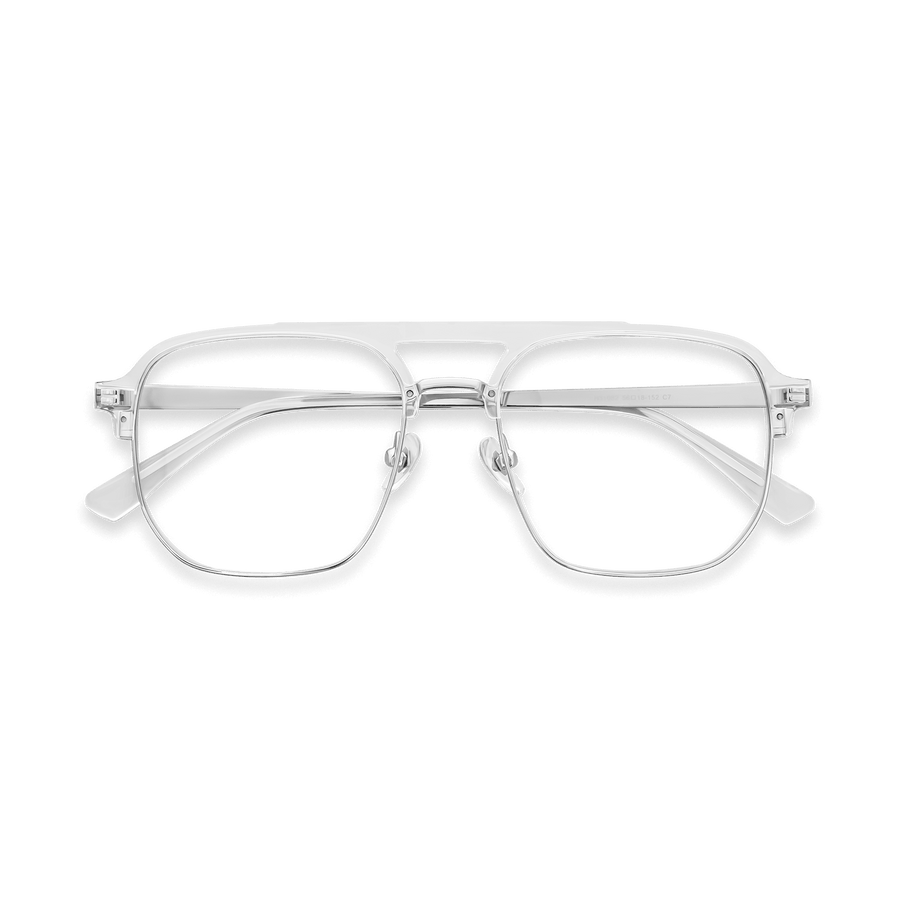 Chandler Clear Chrome Double Bridge Eyeglasses | EYDOLOGY