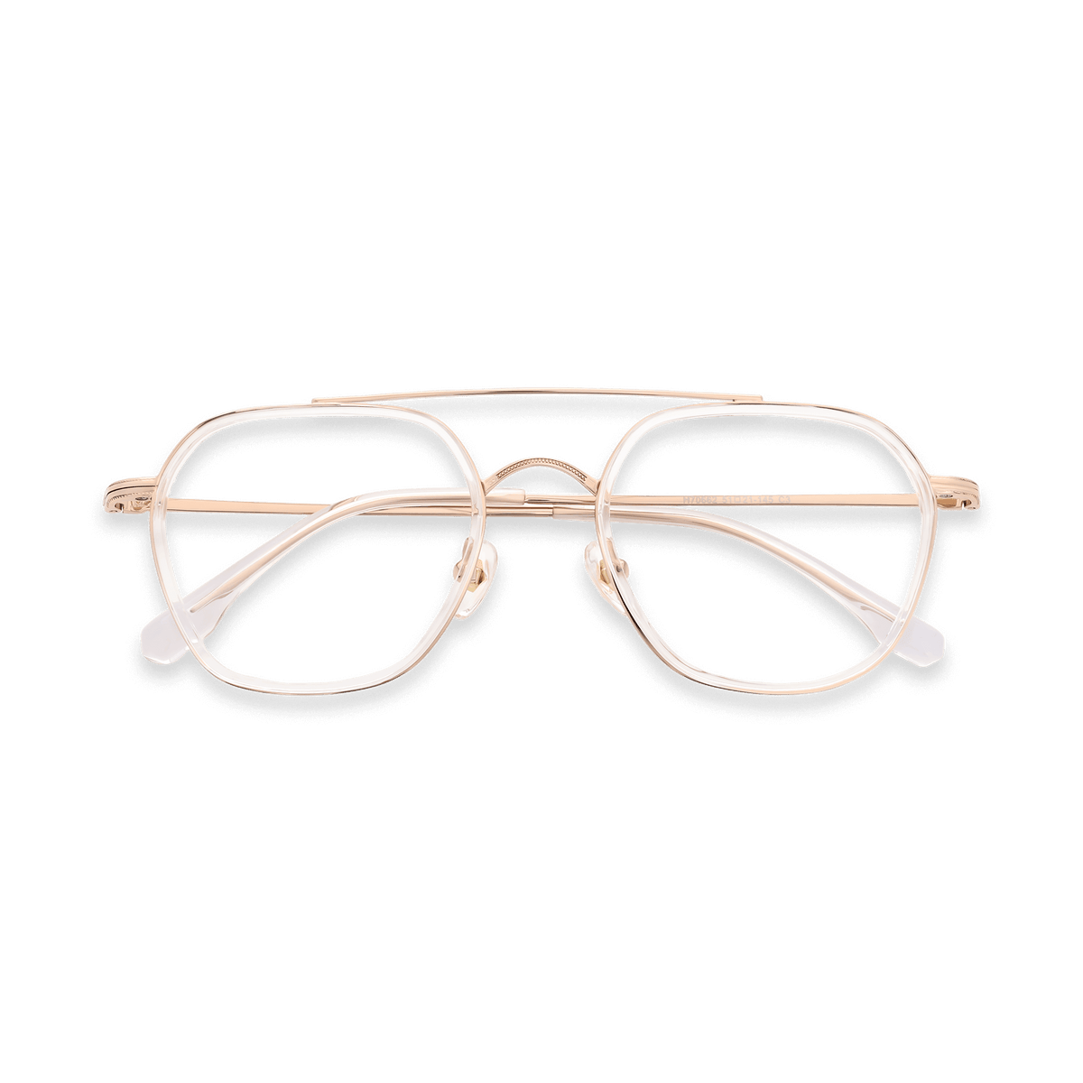 Clyde Clear Rose Gold Double Bridge Eyeglasses | EYDOLOGY