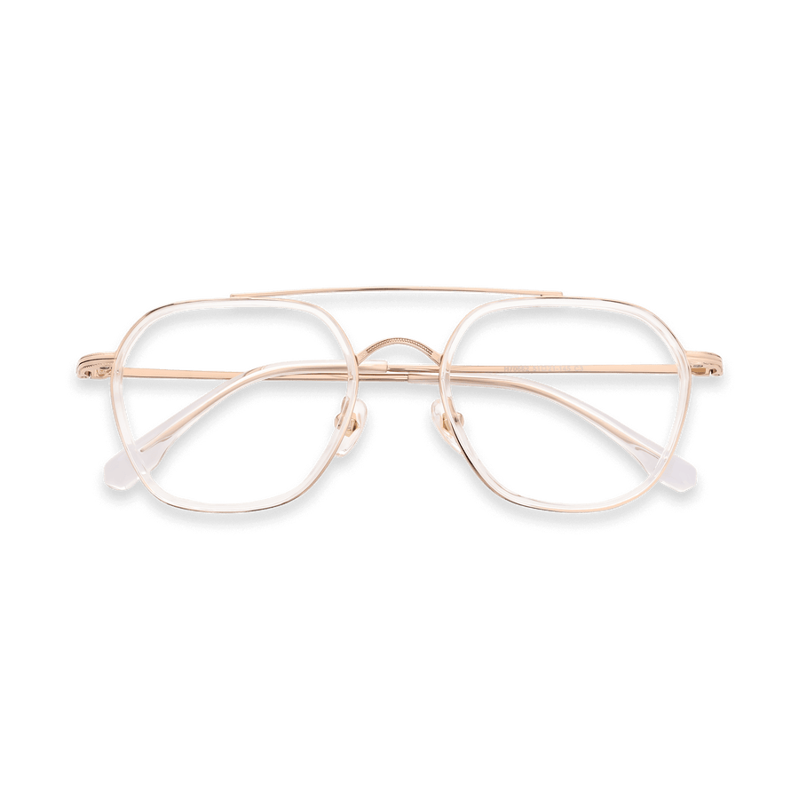 Clyde Clear Rose Gold Double Bridge Eyeglasses | EYDOLOGY