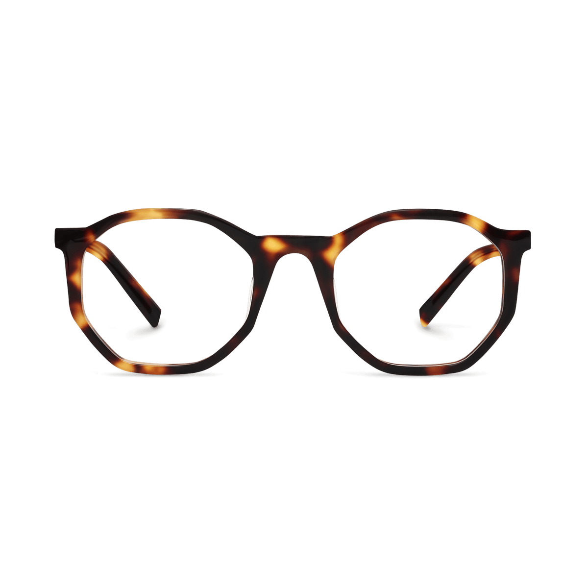 Colette Amber Tortoise Geometric Eyeglasses | EYDOLOGY