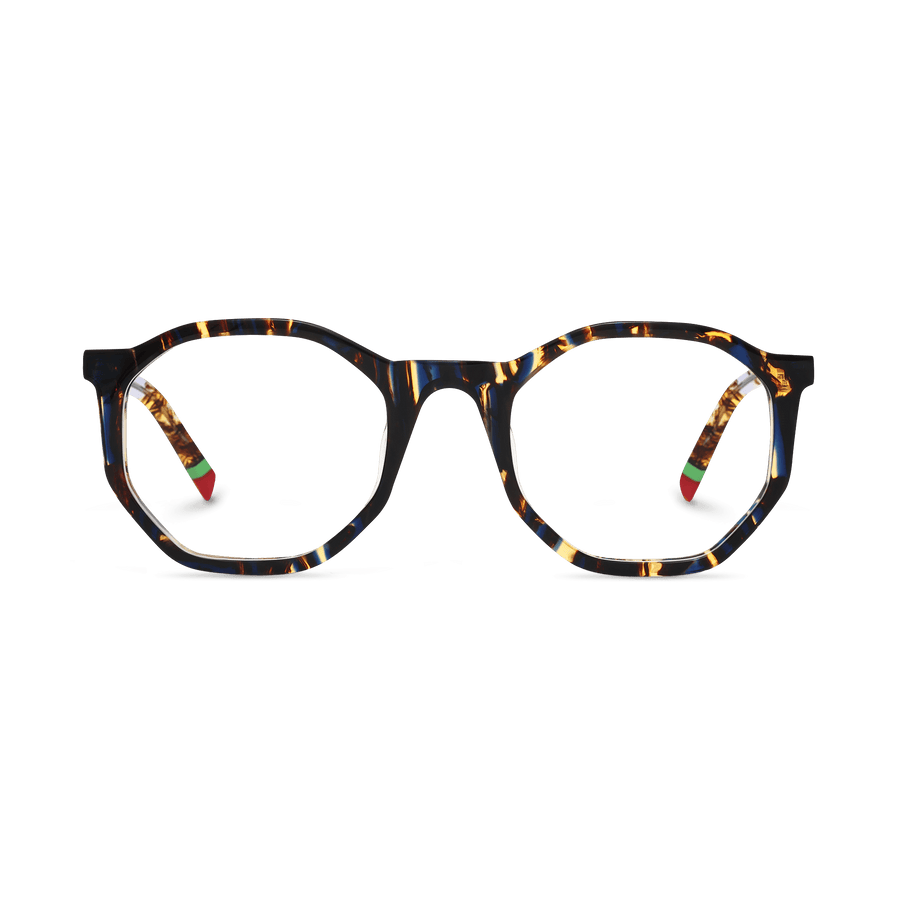 Colette Blue Tortoise Geometric Eyeglasses | EYDOLOGY