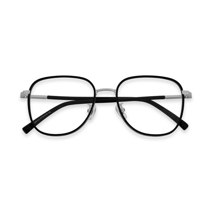 Dakari Black Chrome Square Eyeglasses | EYDOLOGY