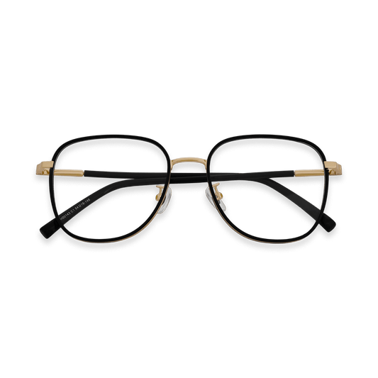 Dakari Black Gold Square Eyeglasses | EYDOLOGY