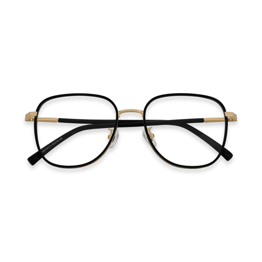 Dakari Black Gold Square Eyeglasses | EYDOLOGY