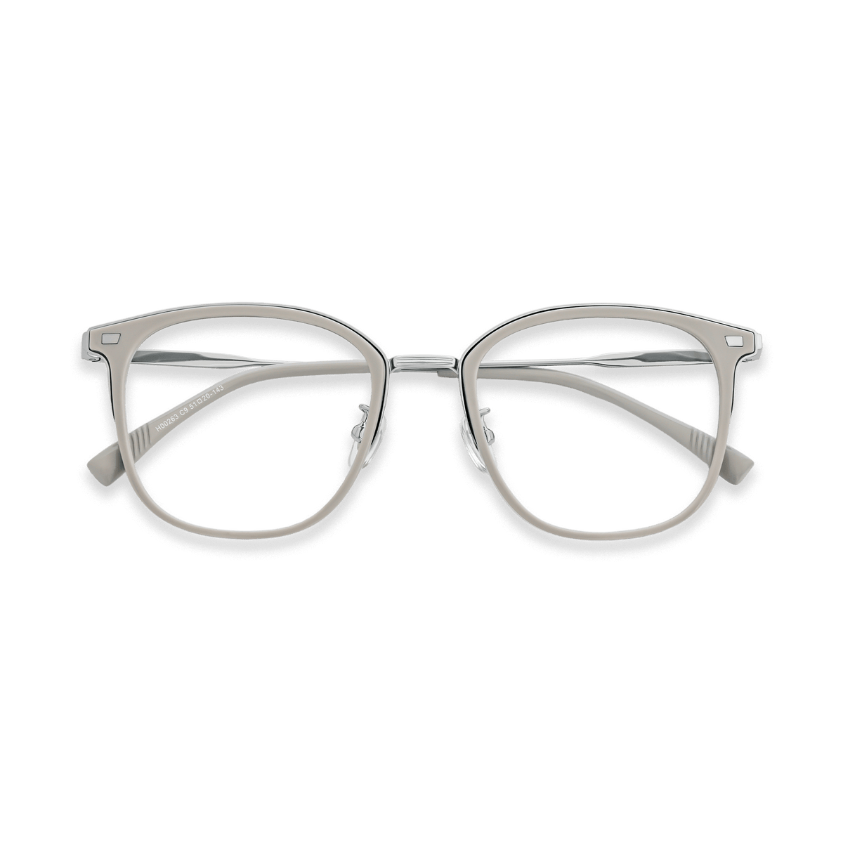 Dangelo Grey White Chrome Square Eyeglasses | EYDOLOGY