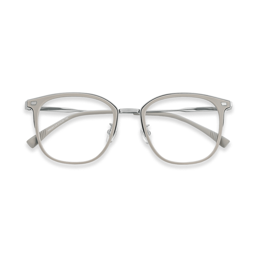 Dangelo Grey White Chrome Square Eyeglasses | EYDOLOGY