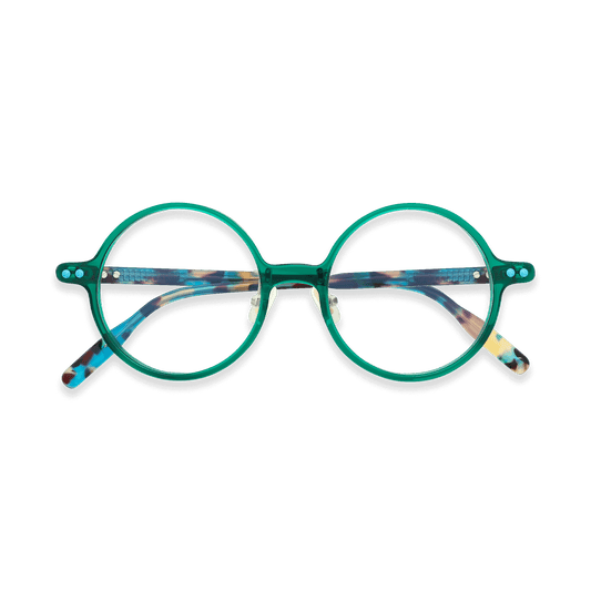 Delilah Crystal Green Round Eyeglasses | EYDOLOGY