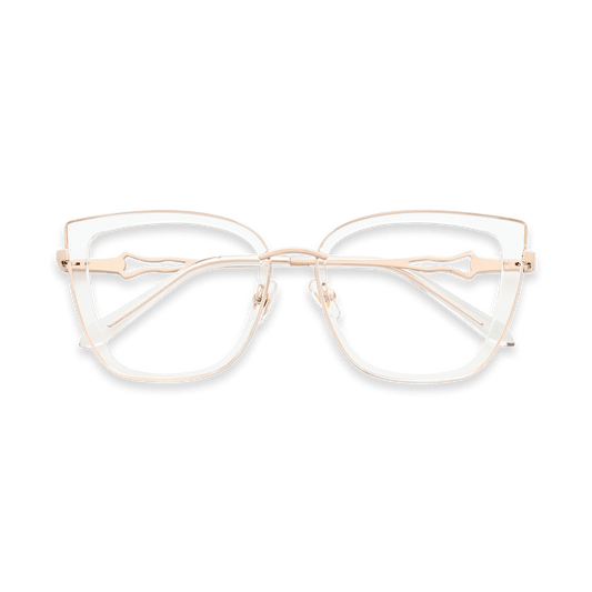 Della Gold Clear Square Eyeglasses | EYDOLOGY