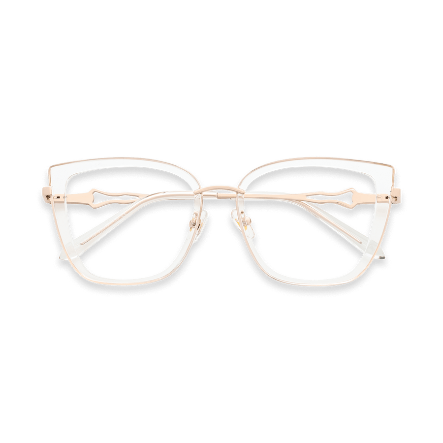 Della Gold Clear Square Eyeglasses | EYDOLOGY