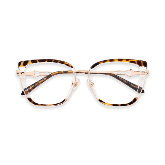 Della Gold Tortoise Square Eyeglasses | EYDOLOGY