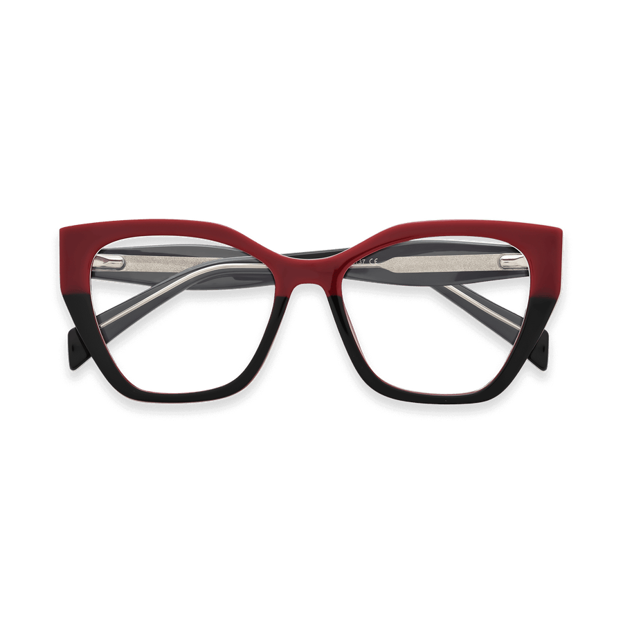 Denver Black w Red Cat Eye Eyeglasses | EYDOLOGY