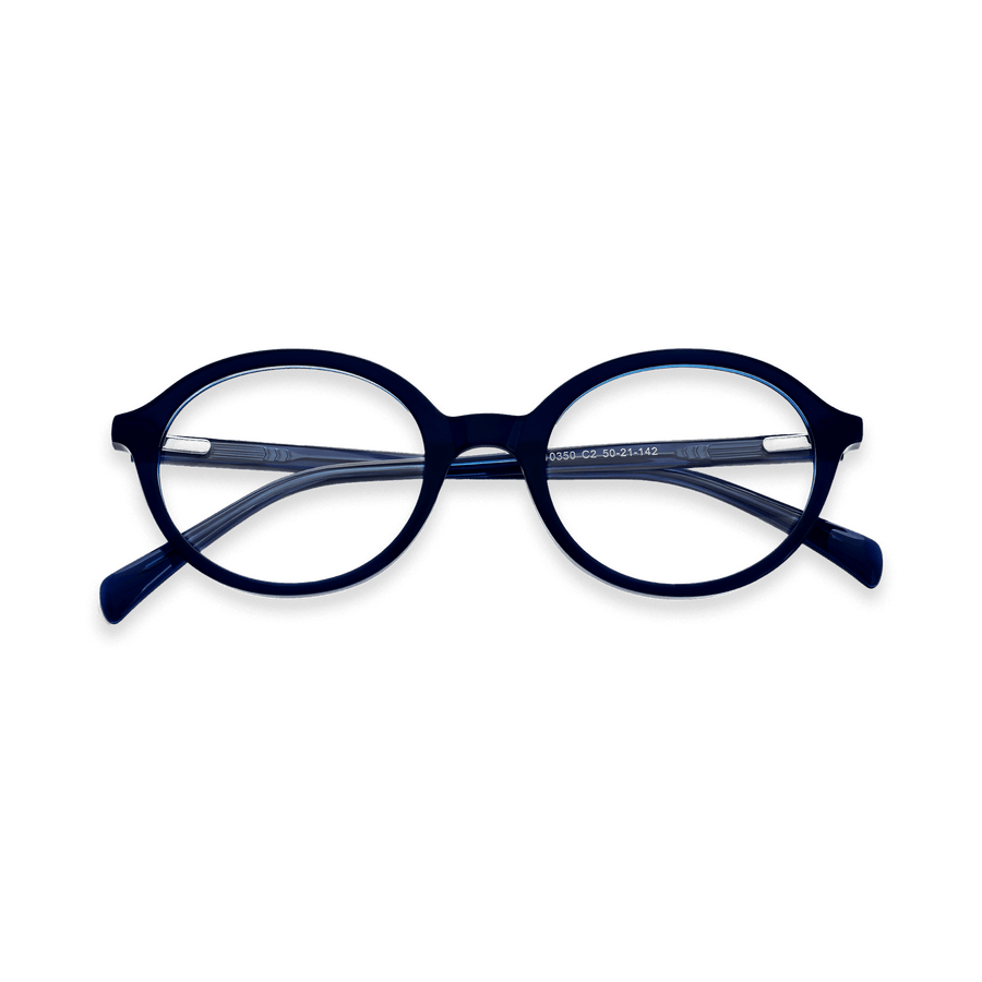 Dorian Crystal Navy Oval Eyeglasses | EYDOLOGY