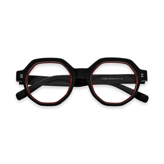 Eliseo Black Geometric Eyeglasses | EYDOLOGY
