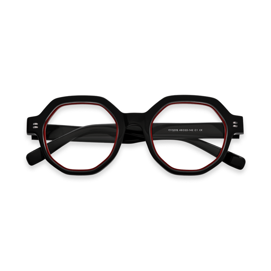 Eliseo Black Geometric Eyeglasses | EYDOLOGY