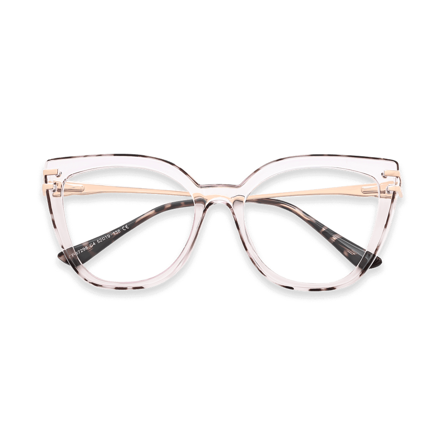 Elliana Gold Crystal Light Purple Cat Eye Eyeglasses | EYDOLOGY