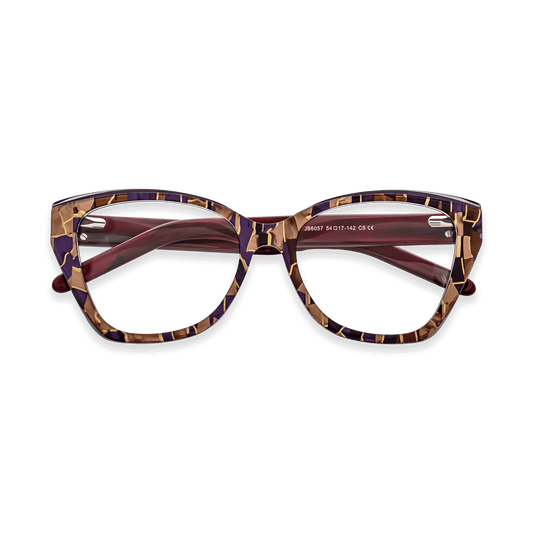 Elliott Purple Blocks Cat Eye Eyeglasses | EYDOLOGY