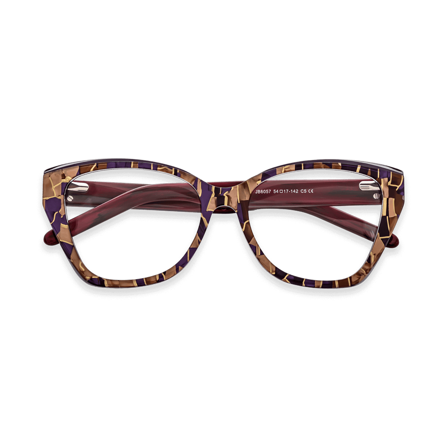 Elliott Purple Blocks Cat Eye Eyeglasses | EYDOLOGY