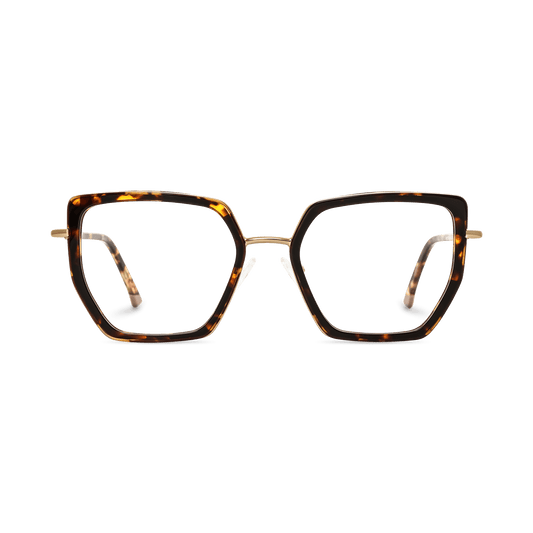 Ellis Dark Tortoise Geometric Eyeglasses | EYDOLOGY