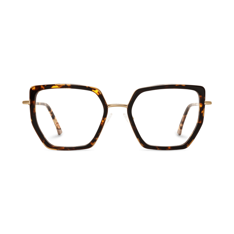 Ellis Dark Tortoise Geometric Eyeglasses | EYDOLOGY