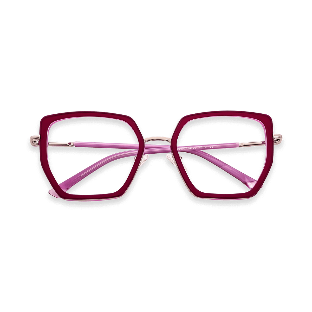 Ellis Fuchsia Geometric Eyeglasses | EYDOLOGY