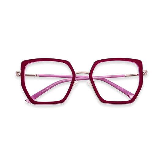 Ellis Fuchsia Geometric Eyeglasses | EYDOLOGY