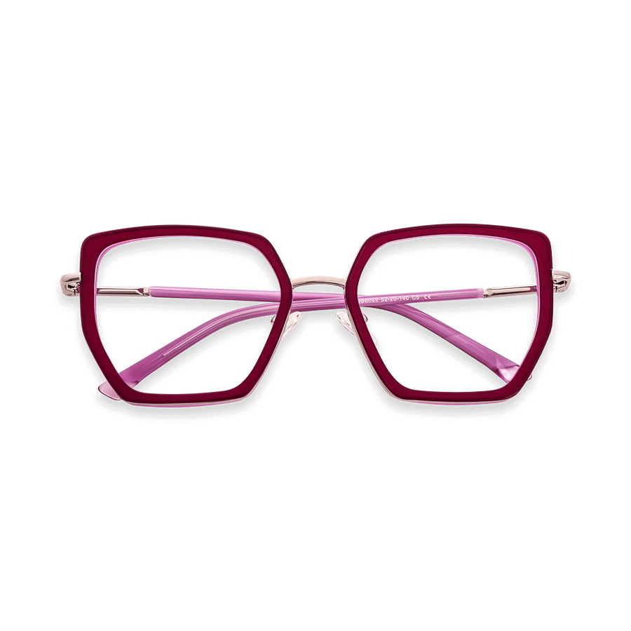 Ellis Fuchsia Geometric Eyeglasses | EYDOLOGY