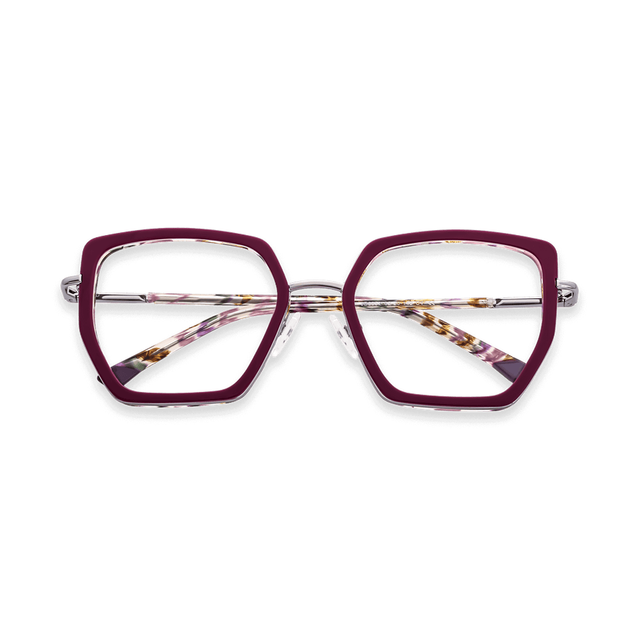 Ellis Plum Geometric Eyeglasses | EYDOLOGY