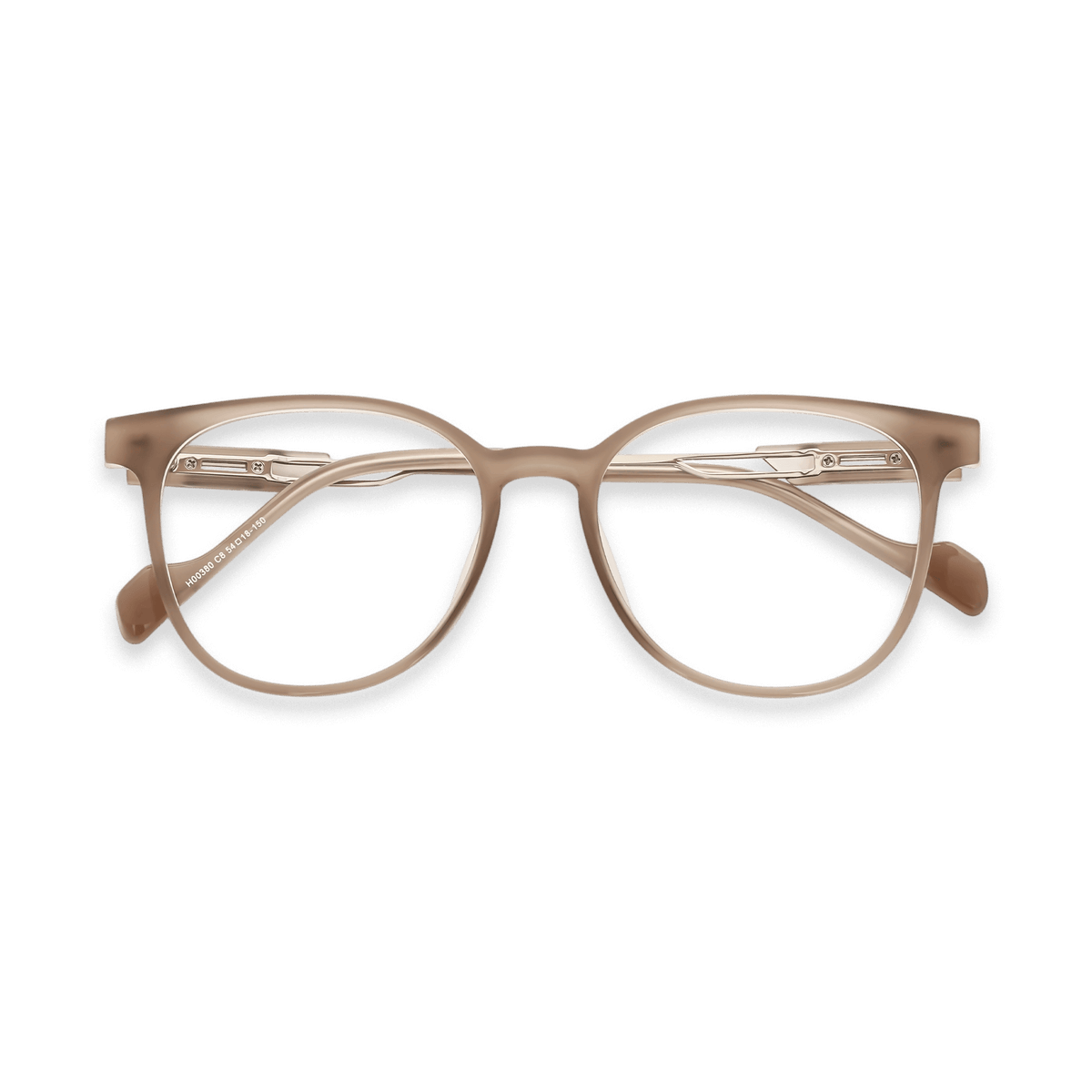 Emmalynn Muddy Brown Silver Round Eyeglasses | EYDOLOGY