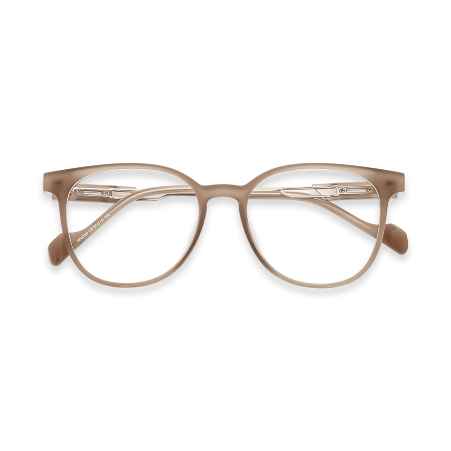 Emmalynn Muddy Brown Silver Round Eyeglasses | EYDOLOGY