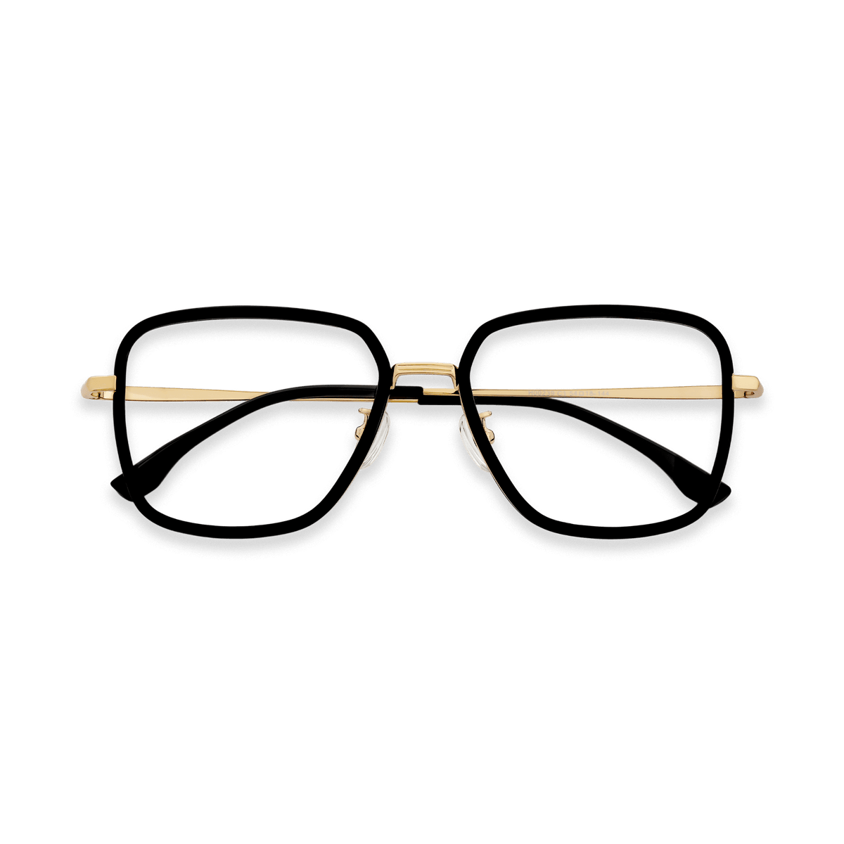 Enzo Black Gold Square Eyeglasses | EYDOLOGY