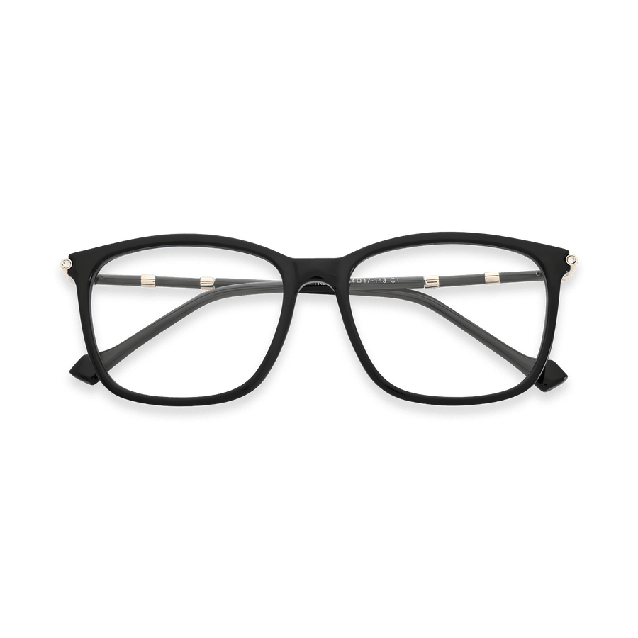 Etta Black Square Eyeglasses | EYDOLOGY