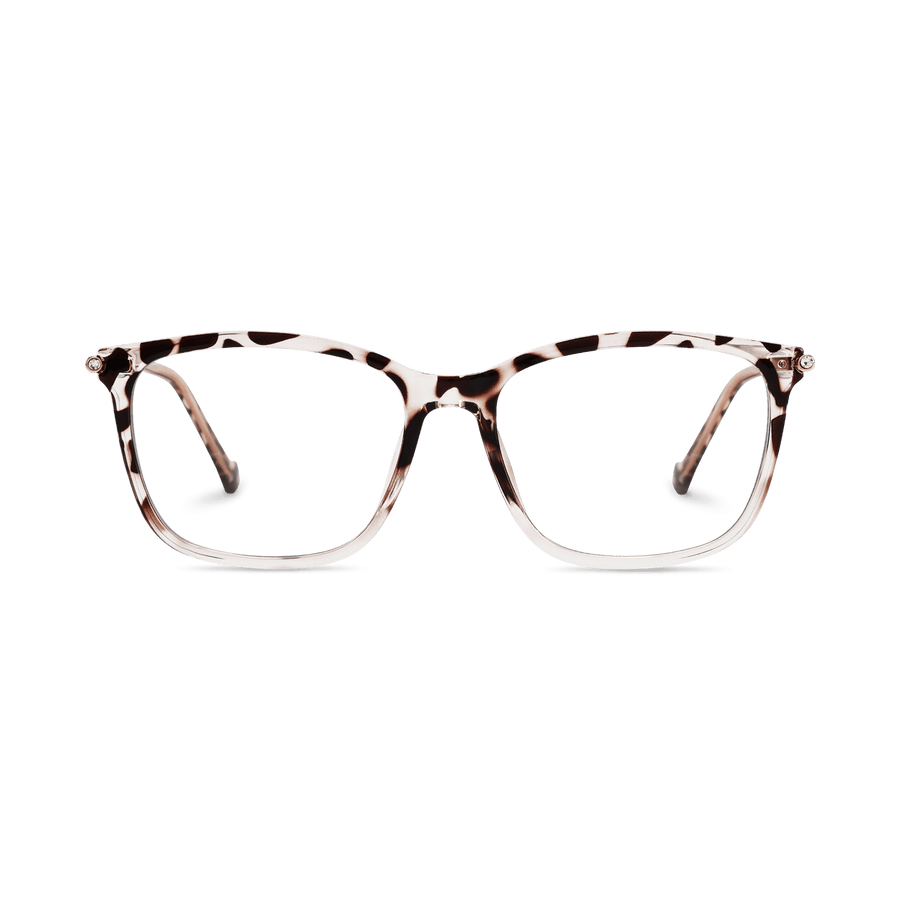 Etta Crystal Pink Black Tortoise Square Eyeglasses | EYDOLOGY