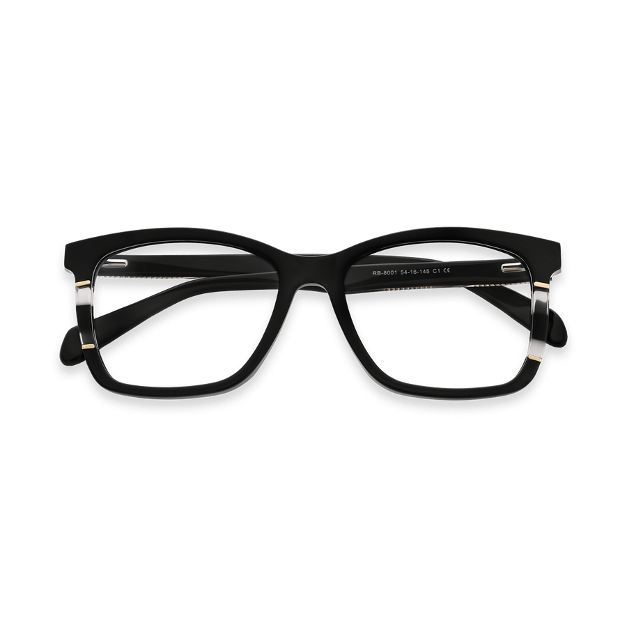 Faye Black Square Eyeglasses | EYDOLOGY