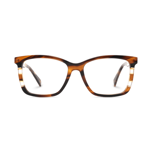 Faye Brown Tortoise Square Eyeglasses | EYDOLOGY