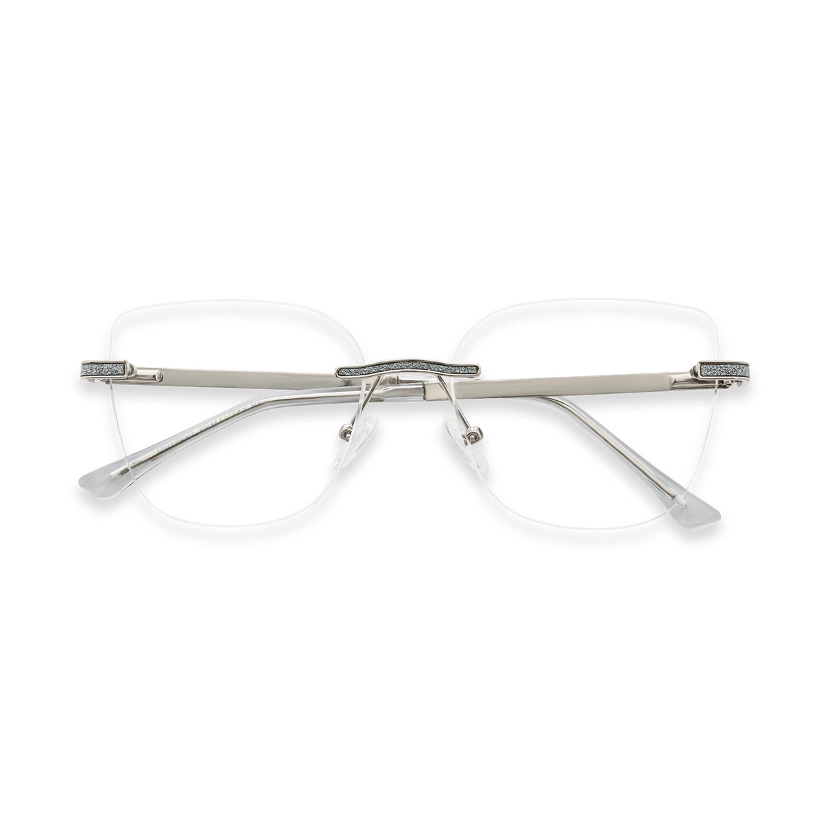 Finley Silver Transparent Orchid Square Eyeglasses | EYDOLOGY