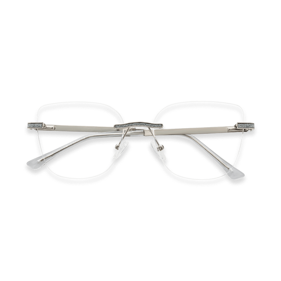Finley Silver Transparent Orchid Square Eyeglasses | EYDOLOGY
